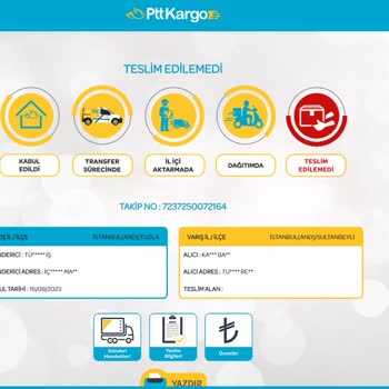 PTT Kargo Teslim Edilmeyen Kargo