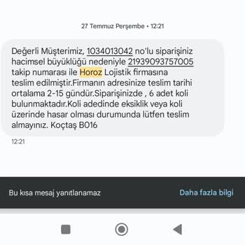 Horoz Lojistik Kargo Teslimatı Gecikmesi