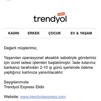 Trendyol Kargomu Kaybetti Para İademi Yapmıyor