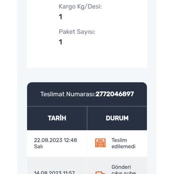 Trendyol Günlerdir Yola Çıkmayan Kargo