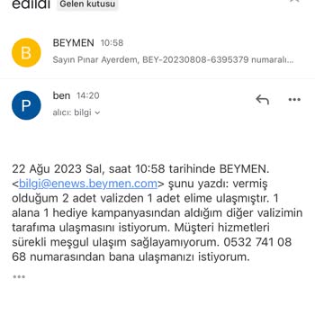 Beymen Müşteri Hizmetleri Sorunu