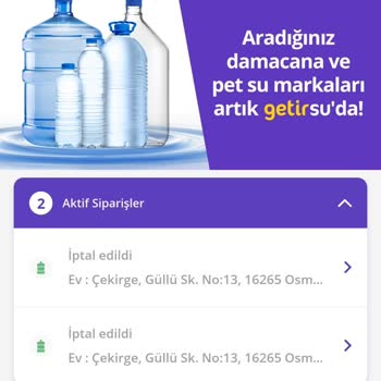 Getir Su Bu İşi Yapamıyor
