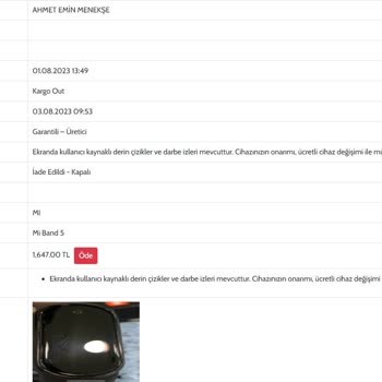 Hepsiburada Xiaomi Mi Smart Band 5 Alışverişi