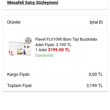 A101 İnternet Sitesinden Satın Alınan Buzdolabı Sipariş İptali!