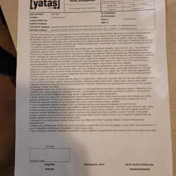 Ardahan Yataş Bayisiyle Alışverişte Yaşanan Sorunlar