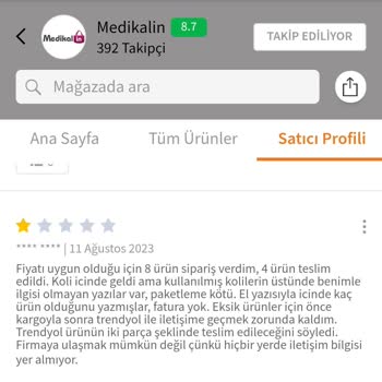 Trendyol Eksik Ürün Teslimi Ve Geciken Ücret İadesi