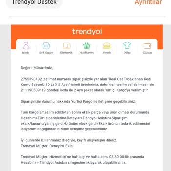 Trendyol Eksik Ürün Teslimi Ve Geciken Ücret İadesi