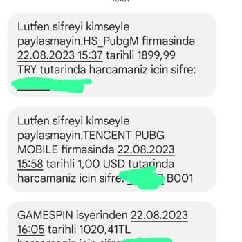 Tencent Games Türkiye Ziraat Hesabımdan Para Çekilmeye Çalışılıyor