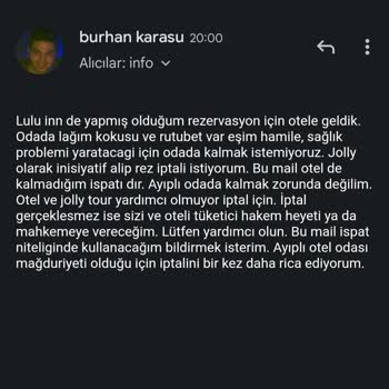 Jollytur.com Kusurlu Oteller İle Anlaşıyor, Müşteriyi Mağdur Ediyor