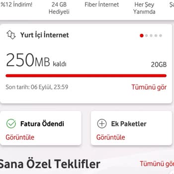 Vodafone İzinsiz Aşım Paketi Yüklemesi İstemiyorum