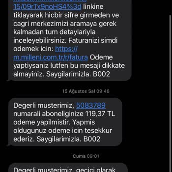 Millenicom Hat Kapatmıyor, Sürekli Fatura Gönderiyor