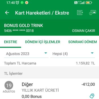 Garanti BBVA Garanti Yıllık Kart Ücreti