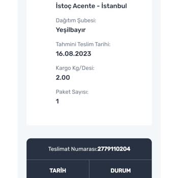 15 Ağustostan Beri Kayıp Kargo Sürat Kargo