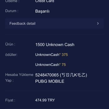 Midasbuy Banka Kart Bilgilerim Dahilim Dışında Uc Satın Alınmış