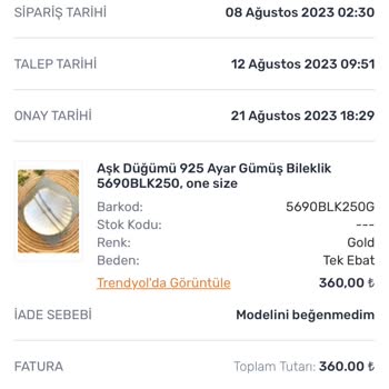 Trendyol Satıcı Olarak Reddettiğim İade Kabul Edilmemiş