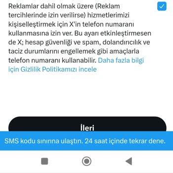 Twitter Telefon Numarası Eklenmiyor