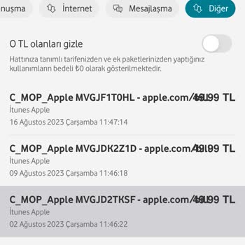 Vodafone C_MOP Ödemesi Diyerek Para Kesintisi
