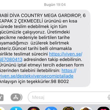 Vivense Siparişi Teslim Edilmedi