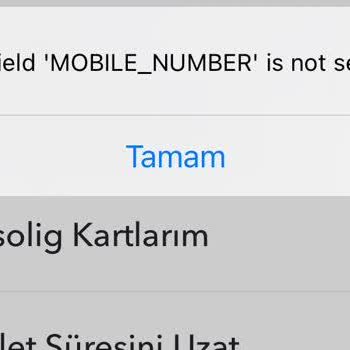 Passolig Uygulamasında "Mobile Number İs Not Set" Uyarısı Alıyorum!