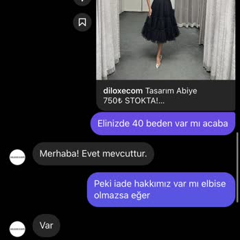 Diloxe.com Elbise İadesi Yapılmıyor