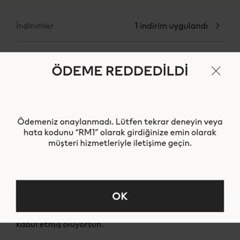 H&M RM1 Hata Kodu