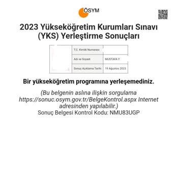 Ösym*den Yerleştirilemedim (ÖSYM)