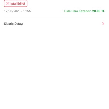 Tıkla Gelsin İptal Edilen Sipariş