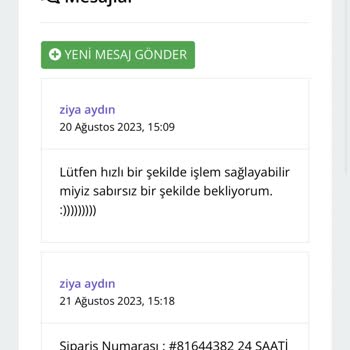 VPazari.com Yalan Beyan Ulaştırılmayan İade Edilmeyen Sipariş.