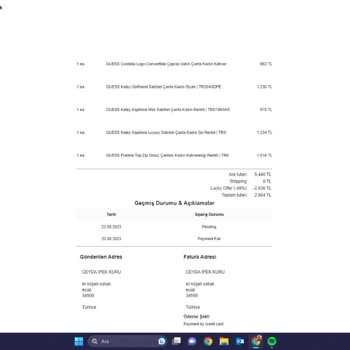 Guessturkiye.com.tr Sitede Alışveriş Onaylanmadan Kartımdan Para Çekildi