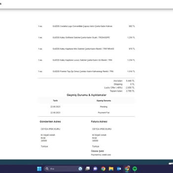 Guessturkiye.com.tr Sitede Alışveriş Onaylanmadan Kartımdan Para Çekildi