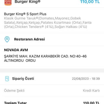 Burger King, Tıkla Gelsin, Ürün Tedariği