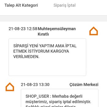 Koçtaş Siparişimi İptal Etmiyor, Müşteri Hizmetleri Yalan Söylüyor.