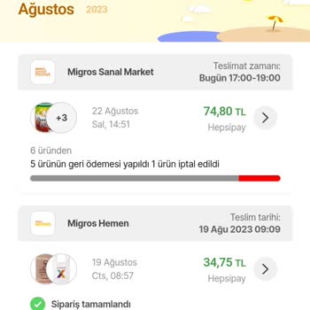 Hepsiburada Market Siparişlerim İptal Edildi!