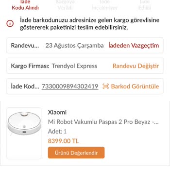 Trendyol Kusurlu Süpürge Sorunu