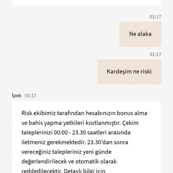 Rinabet Para Çekme İşleminde Kısıtlama
