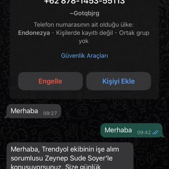 WhatsApp Yabancı Numara İş Teklifi