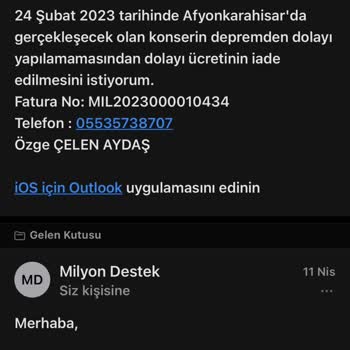 Milyon Bilet Para İadesi Yapmıyor