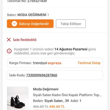 Trendyol Ücret İadesi Yapılmıyor Israrla