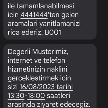 Türk Telekom Yapılamayan Nakil İşlemi