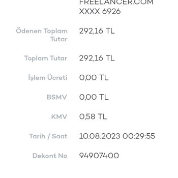 Freelancer.com Freelancer Adlı Site Kartımdan Para Çekmiş Tır