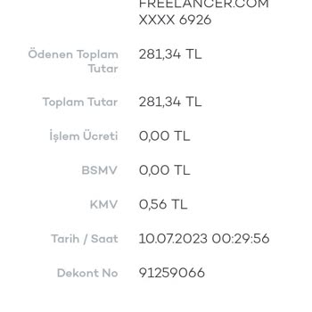 Freelancer.com Freelancer Adlı Site Kartımdan Para Çekmiş Tır