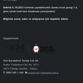 Vodafone Seyahat Yanımda Seyahat Yanımda İade Süresi