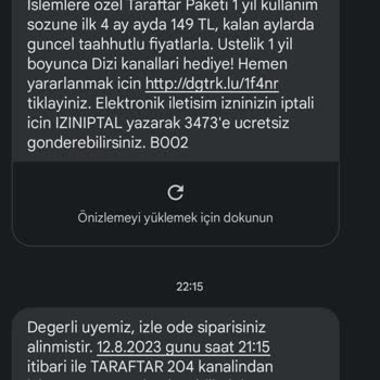 Digiturk İstemediğim Halde Tek Seferlik Maç Açılıp Ücretin Faturama Yansıtılmış