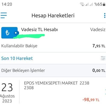 Yemeksepeti Siparişimi Onaylamayıp Hesabımdam Para Çekiyor!