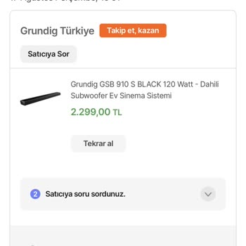 Grundig Sinema Sistemi Teslimat