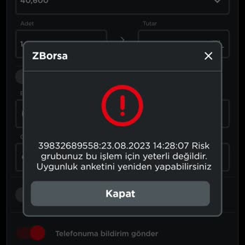 Ziraat Yatırım ZBorsa Hisse Alamıyorum