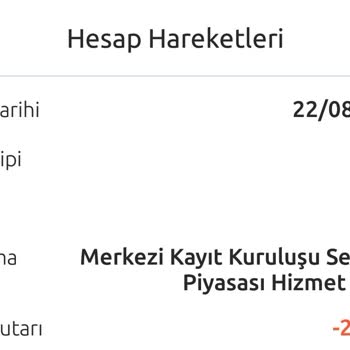Yapı Kredi Yatırım Hesabı MKK Kesintisi