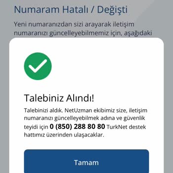 TurkNet Cep Telefonu Numaramı Güncelleyemiyorum Dönüş Yapmıyorlar.