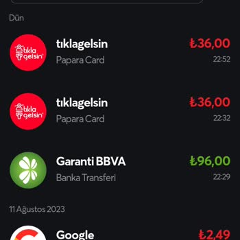 Tıkla Gelsin Uygulamada Sipariş Gözükmüyor