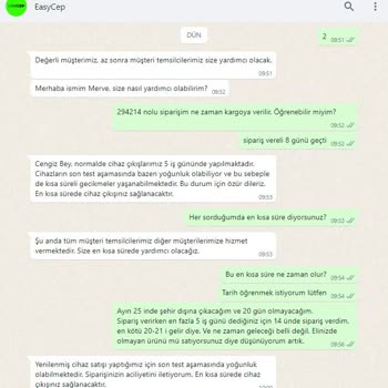 EasyCep Hazır Görünen Telefonu 9 Gündür Gönderemedi.